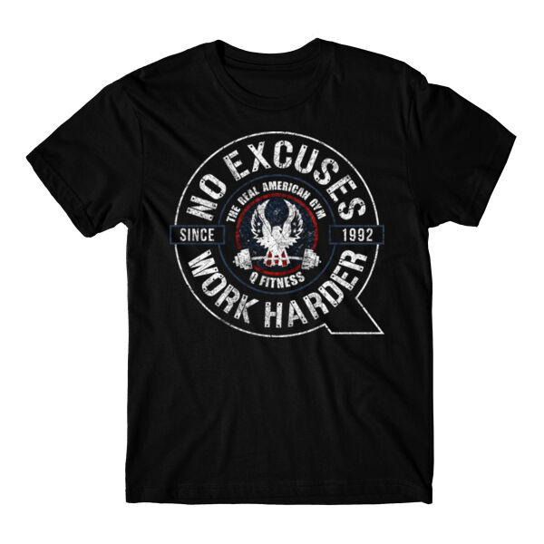 NO EXCUSES WORK HARDER - T-SHIRT - $6EMDSQ$ Thumbnail